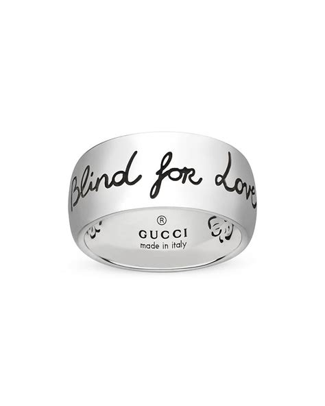 Gucci Sterling Silver Blind for Love Engraved Ring Jewelry .